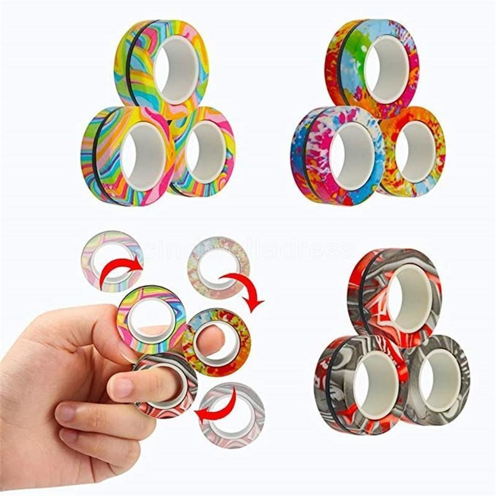 24 Hours DHL! Finger Ring Fidget Magnet Toys Fingers Stacking Toy Set Magnetic Bracelet Magic for Stress Relief Anti-Anxiety gift Tiktok HY02