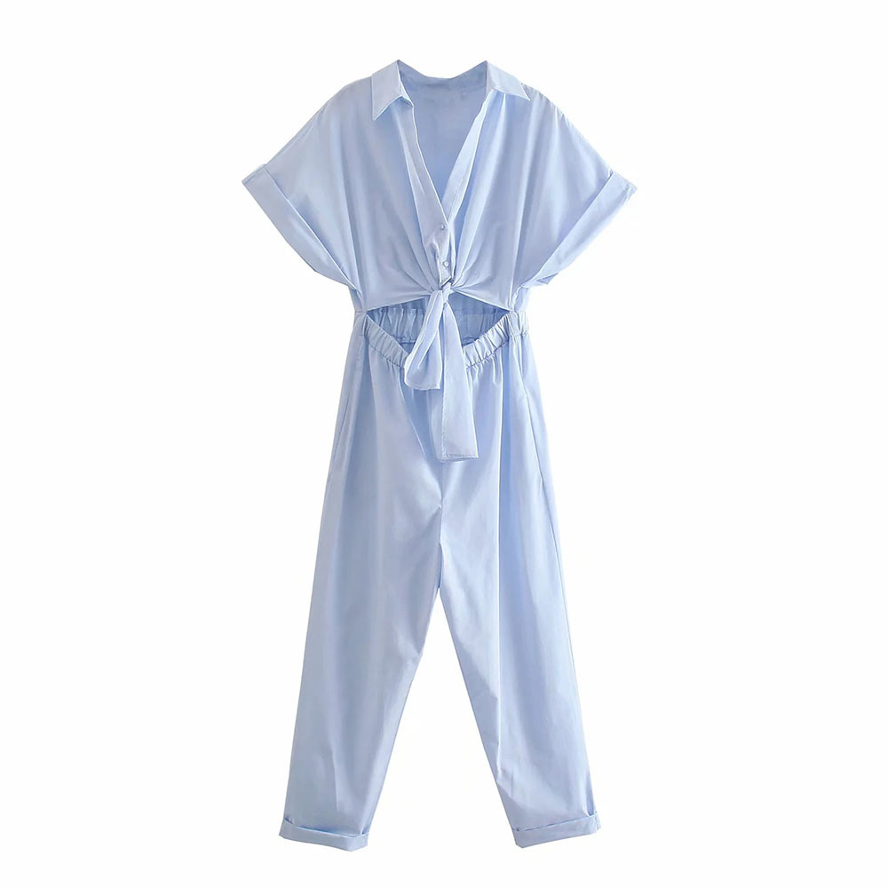 BBWM Za Women Jumpsuit Summer Fashion Bow Tie Cutout Top Jumpsuits Chic Loose Short Sleeve Casual Office Women Clothing 210520, As picture
BBWM Za Women Jumpsuit Summer Fashion Bow Tie Cutout Top Jumpsuits Chic Loose Short Sleeve Casual Office Women Clothing 210520, As picture