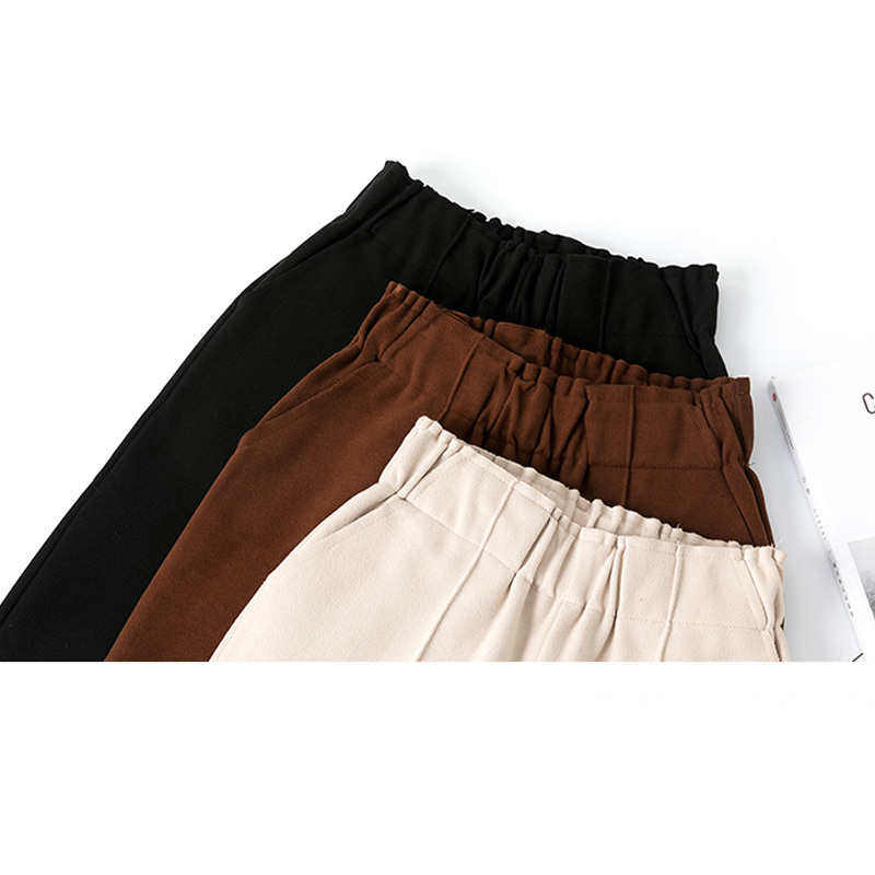 High Waist Straight Pants Female Pocket Trousers Wide Leg Autumn and Winter Korean Women Ankle-length 6990 50 210506