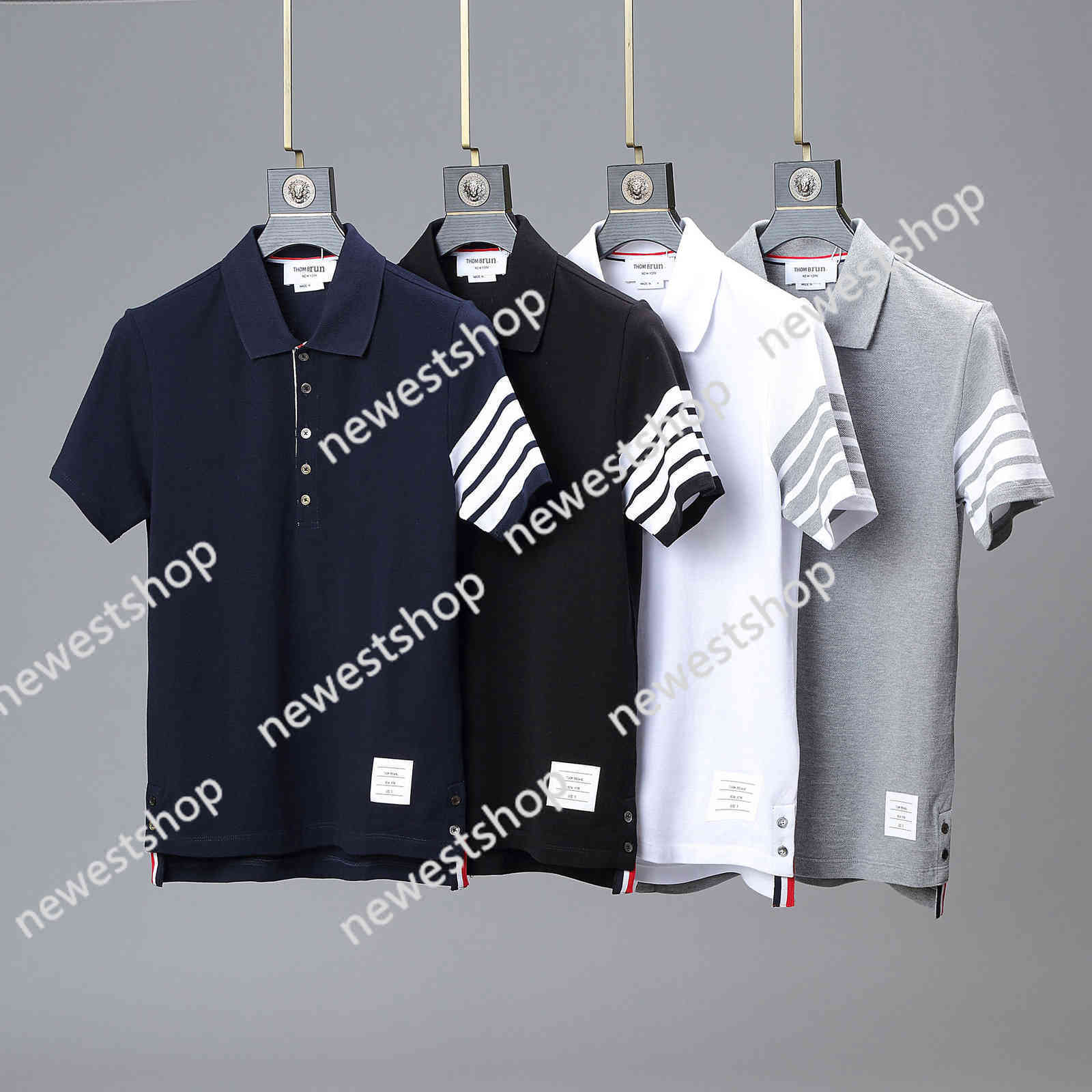 Thom Tb Brand Men Polo Shirt Cotton Slim Striped Short Sleeve Korean Design Women Blouse Couple High, Black
Thom Tb Brand Men Polo Shirt Cotton Slim Striped Short Sleeve Korean Design Women Blouse Couple High, Black