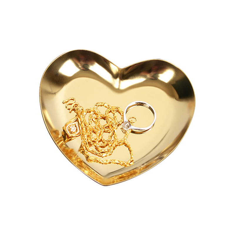Jewelry Tray Display Tray Heart Shape Wed Plate Colored Metal Plates Storage