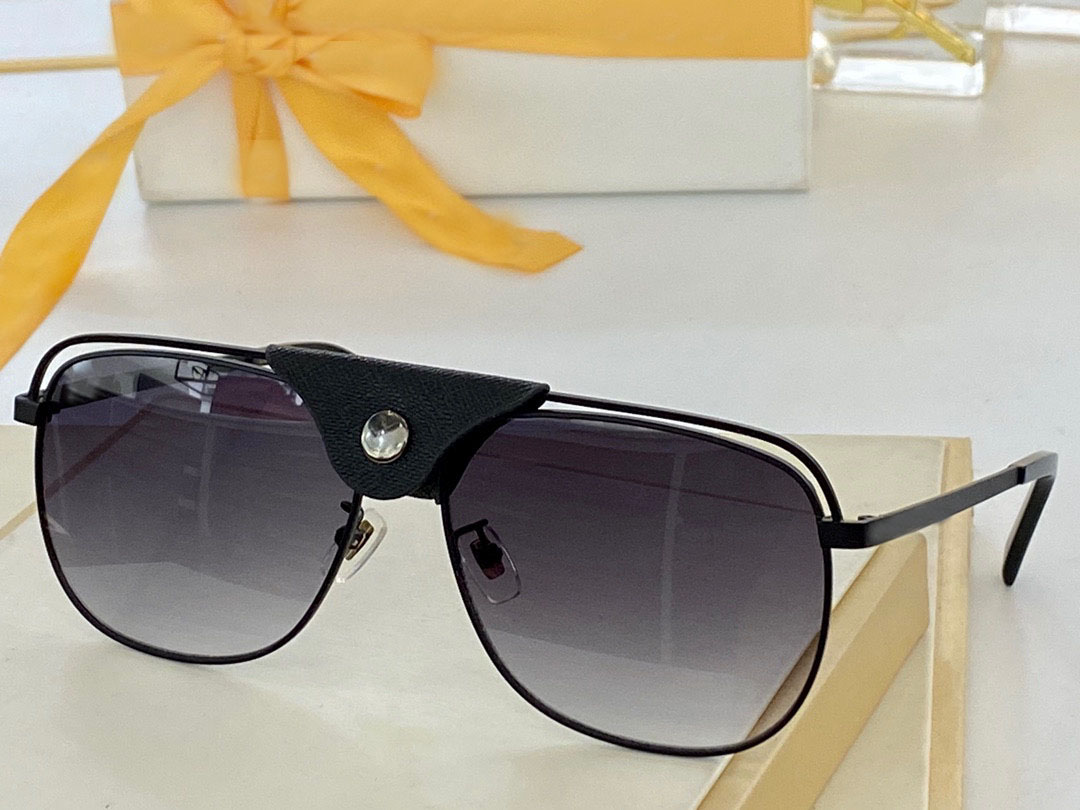 New Men's boutique sunglasses summer designer UV400 glasses high quality oval metal full frame sunglasses Leather buckle goggles Z1031E