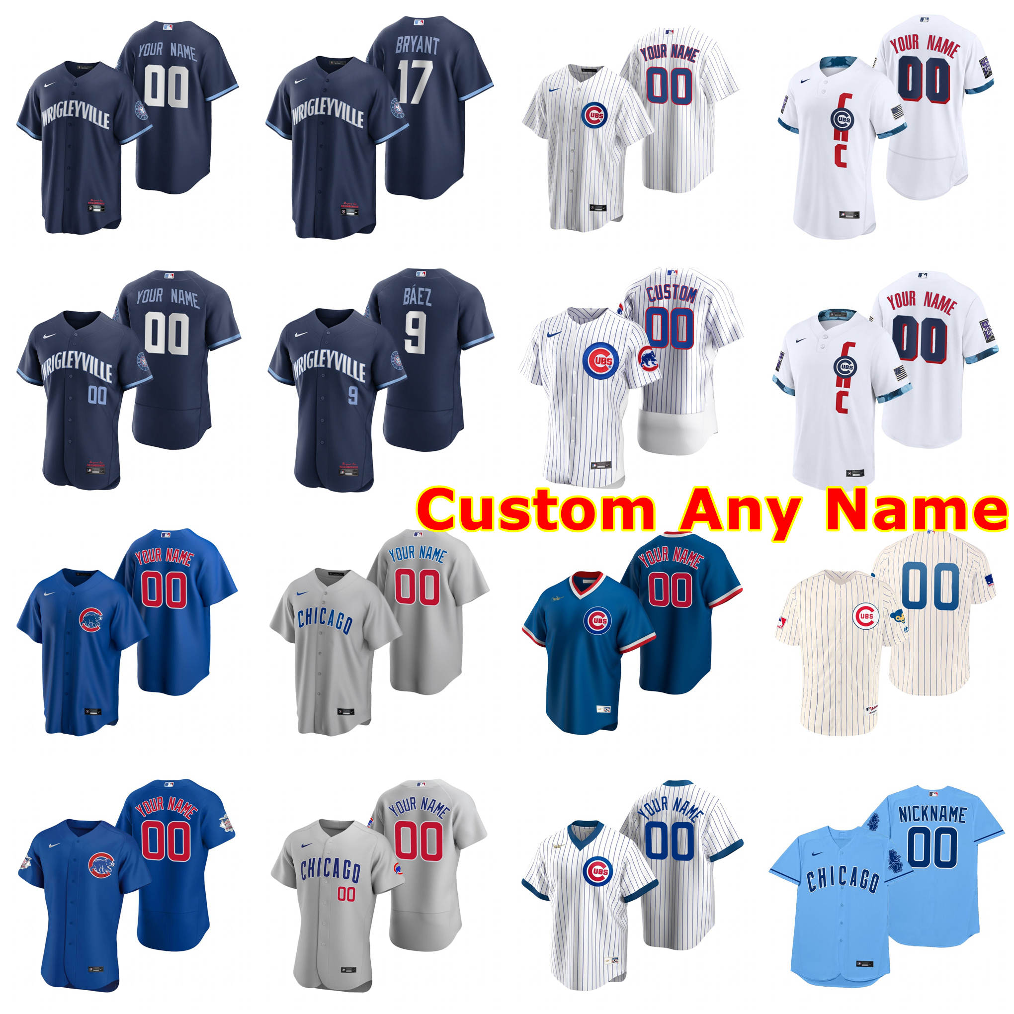 2021 City Connect Chicago Cubs Baseball Jerseys Men Nike MLB Kris Bryant Jersey Kimbrel Javier Baez Anthony Rizzo Ryne Sandberg Ian Happ Yu, Blue;black