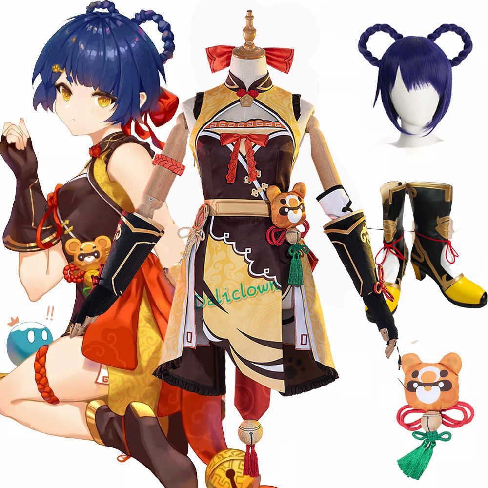 Game Genshin Impact Xiangling Cosplay Costume Shoes Wig Anime Women Dress Halloween Party Outfit Uniform Xiang Ling Costume Y0903, Packing bag
Game Genshin Impact Xiangling Cosplay Costume Shoes Wig Anime Women Dress Halloween Party Outfit Uniform Xiang Ling Costume Y0903, Packing bag