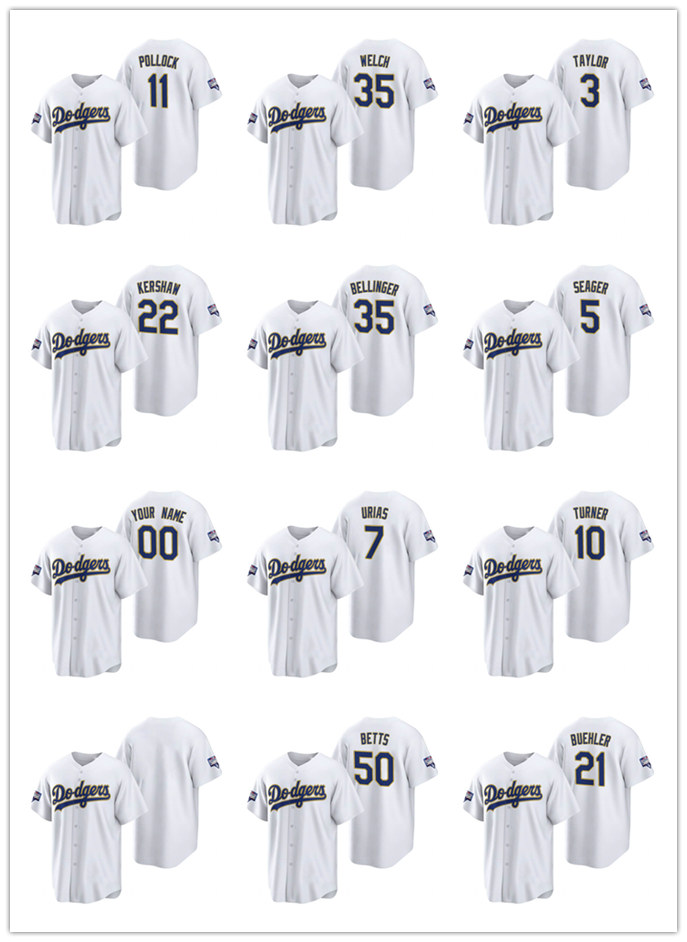 Dodgers MEN WOMEN YOUTH Julio Urias Justin Turner Corey Seager Mookie Betts Clayton Kershaw Los Angeles 2021 Gold Program Replica Jersey, 11
Dodgers MEN WOMEN YOUTH Julio Urias Justin Turner Corey Seager Mookie Betts Clayton Kershaw Los Angeles 2021 Gold Program Replica Jersey, 11