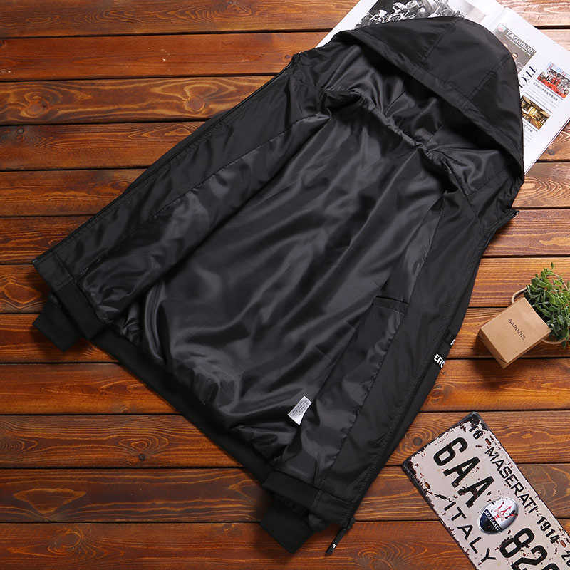 MANTLCONX Spring Men Oversized Hooded Jacket Coat 7XL 8XL Fashion Jacket Men's Hooded Casual Jackets Male Coat Thin Outwear 210818