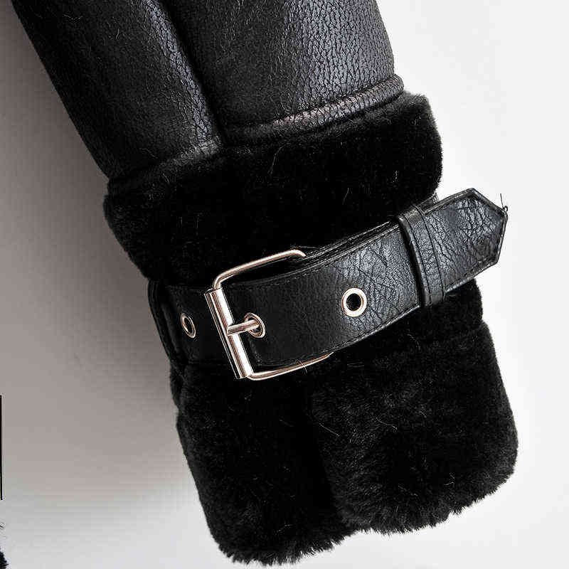 Aibeautyer Autumn Winter Female Outwear Casaco Feminino Coat Women Pu Faux Soft Leather Black White Sheepskin Fur Jacket 211108