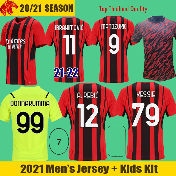 21 22 AC Milan Soccer Jerseys IBRAHIMOVIC 2021 KESSIE R.LEAO THEO MANDZUKIC REBIC Football Shirt DONNARUMMA Goalkeeper Jersey TONALI Maglia da calcio, Black/white
21 22 AC Milan Soccer Jerseys IBRAHIMOVIC 2021 KESSIE R.LEAO THEO MANDZUKIC REBIC Football Shirt DONNARUMMA Goalkeeper Jersey TONALI Maglia da calcio, Black/white