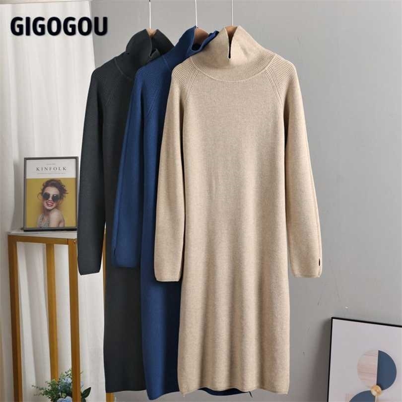 GIGOGOU Thumb Hole Design Long Knit Women Straight Sweater Dress Winter Thick Warm Midi Turtlneck Pullover es 211110, Khaqi
GIGOGOU Thumb Hole Design Long Knit Women Straight Sweater Dress Winter Thick Warm Midi Turtlneck Pullover es 211110, Khaqi