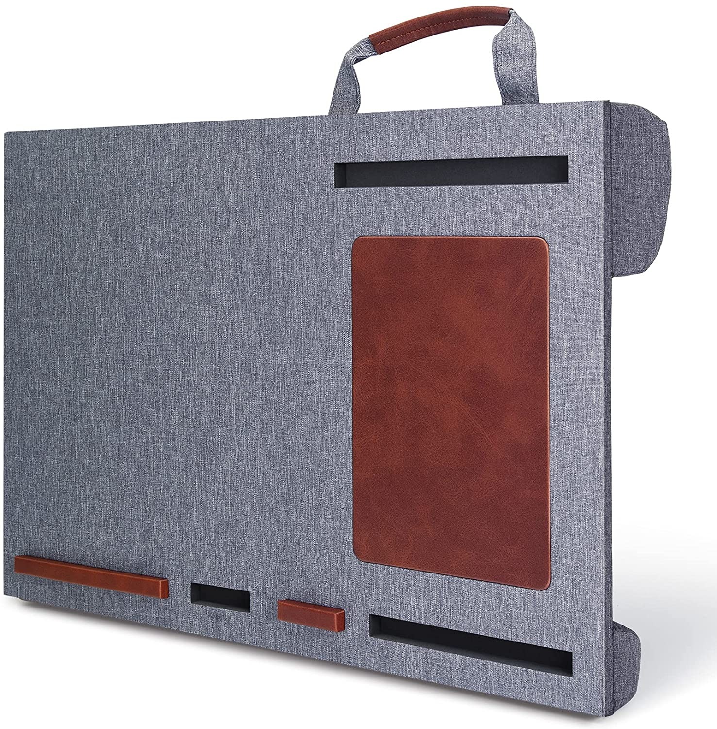 Laptop Desk Stand with Mouse Pad - Fits up to 15 inches Folding Mat Pillow Lap Desk Adjustable with Cushion Wrist Pad, Laptop Pads Stand for Notebook,