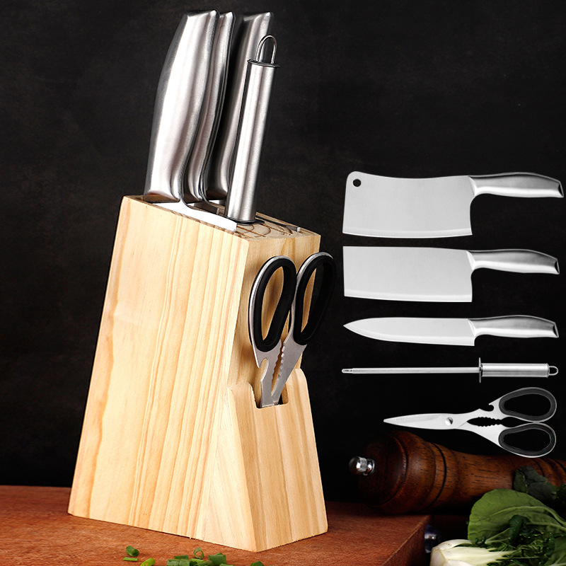 6pcs/set kitchen chef's knife with 440steel handle 3CR13 BLADE Japanese Meat Cleaver Slicing Utility Paring tools peeling Cut chop bone function
6pcs/set kitchen chef's knife with 440steel handle 3CR13 BLADE Japanese Meat Cleaver Slicing Utility Paring tools peeling Cut chop bone function