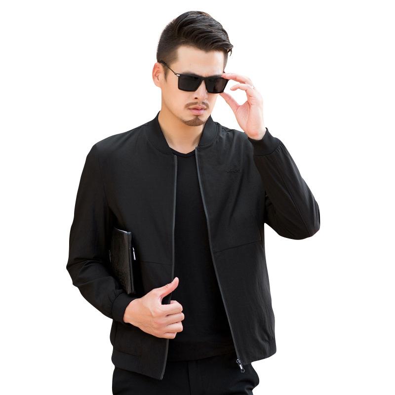Men's Jackets Mens Spring Business Gentleman Casual Coats Solid Color Sportswear Stand Collar Bomber Jacket Slim Baseball Uniforms