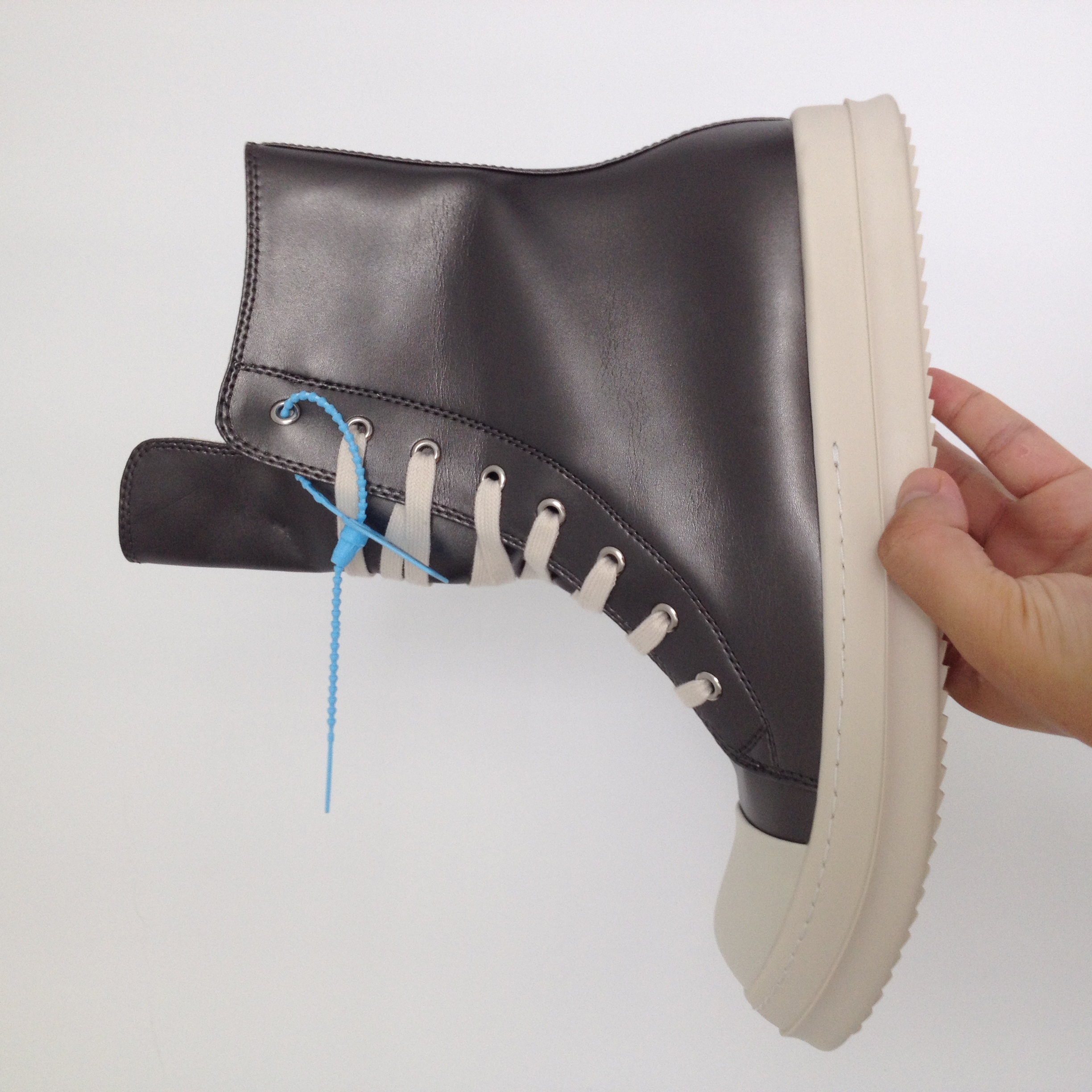 2021 Spring Winter Boots Fashion Gray Leather Boots Men Big Size Ankle Boots 12#20/20e50, Black
