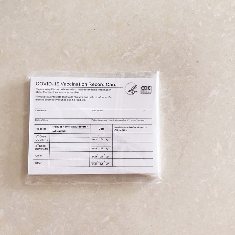In stock Blank CDC Paper Vaccination Card Files Vaccinated Record Cards Business Cards Fill the Information yourself 4*3inch
In stock Blank CDC Paper Vaccination Card Files Vaccinated Record Cards Business Cards Fill the Information yourself 4*3inch