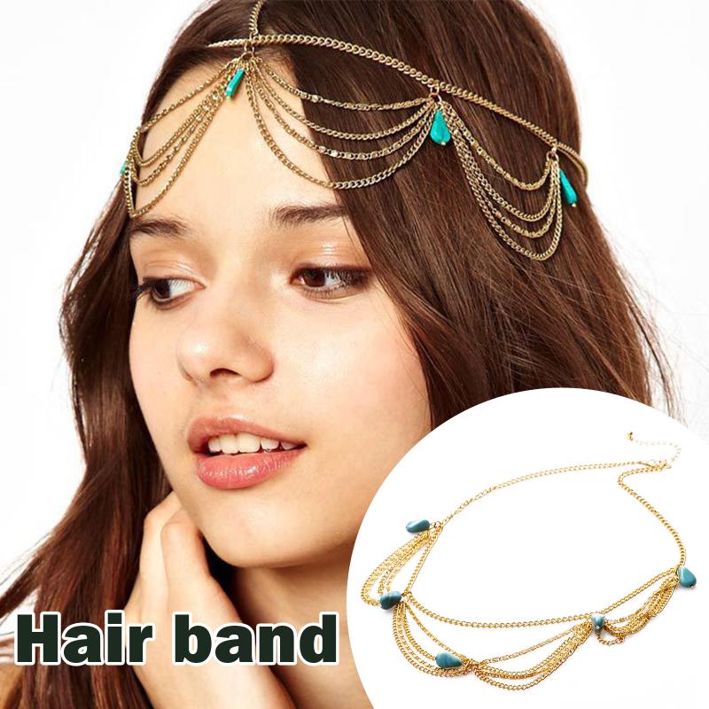 Hair Clips & Barrettes Bohemian Headbands For Women Girls Gold Color Metal Head Chain With Turquoise Beads Hairbands Acessories, Golden;silver
Hair Clips & Barrettes Bohemian Headbands For Women Girls Gold Color Metal Head Chain With Turquoise Beads Hairbands Acessories, Golden;silver