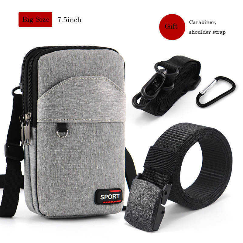 Multifunction Waterproof Oxford cloth Men mobile phone bag Shoulder Bags for man Waist packs with Belt Holder Coin Purse Pocket 210708