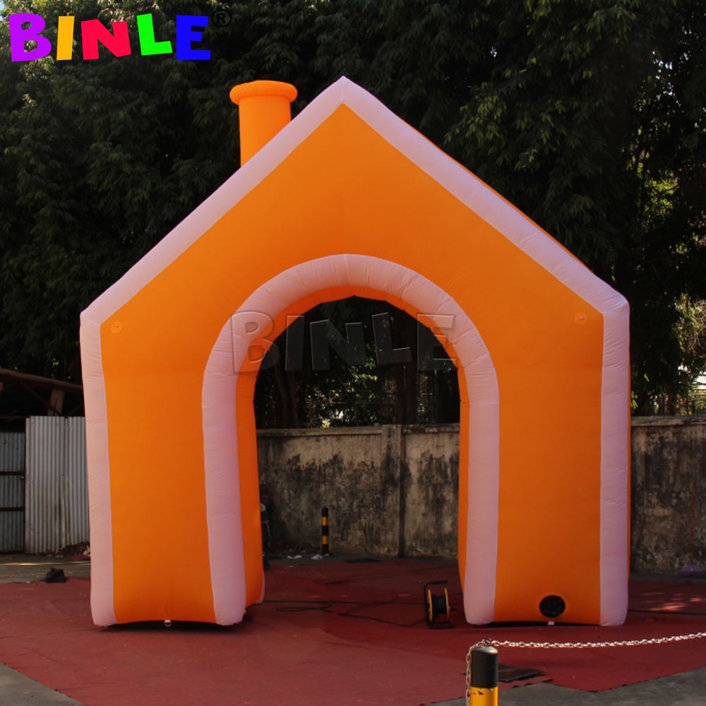 Giant Inflatable Gingerbread House With LED Lights Christmas Airblown Archway Arch Gate For Outdoor Yard Garden Lawn Decoration