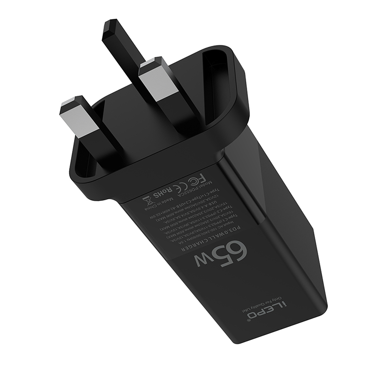 1 Piece! 65W USB-C Smart Charger Power Delivery 3.0 With MOSFET (Super-Silicon) Tech Supply For USB C laptops, SmartPhone, etc Retail Box