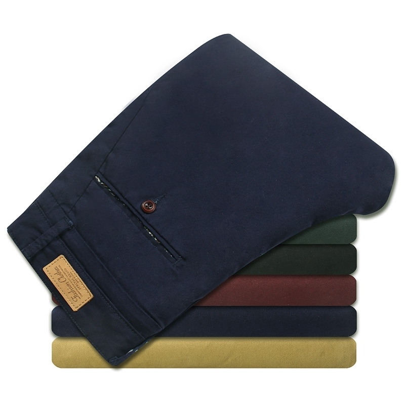 Fat Leisure Pants Black Oversize Men Work Business Casual Slim Fit Dress Trouser Male Blue Khaki Lager Plus Big Size 42 44 210518