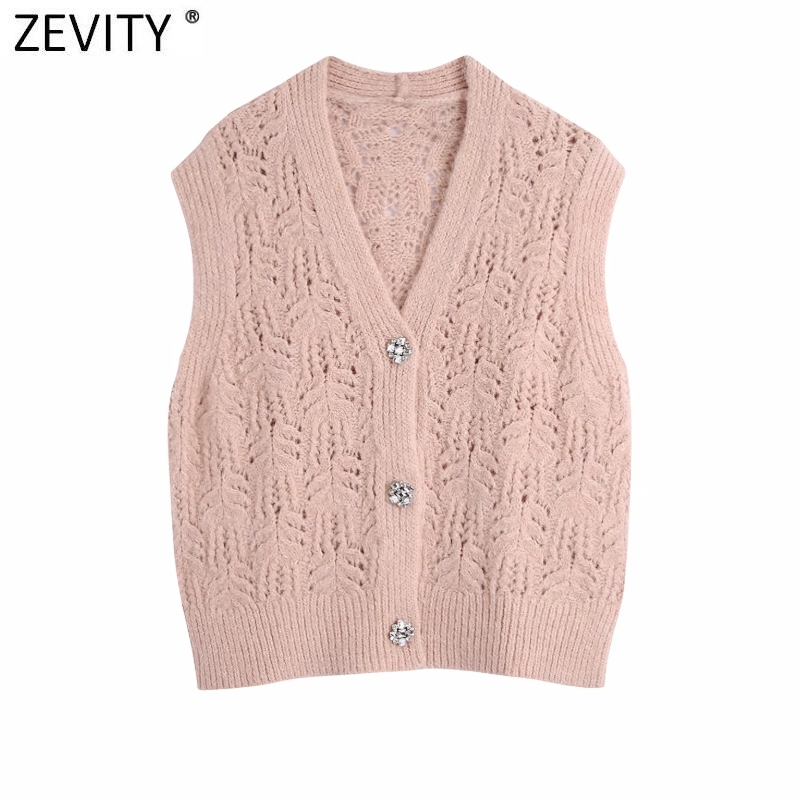 Zevity 2021 Women Fashion V Neck Hollow Out Crochet Knitting Sweater Lady Diamond Button Sleeveless Vest Chic Cardigan Tops S610, Default color
Zevity 2021 Women Fashion V Neck Hollow Out Crochet Knitting Sweater Lady Diamond Button Sleeveless Vest Chic Cardigan Tops S610, Default color