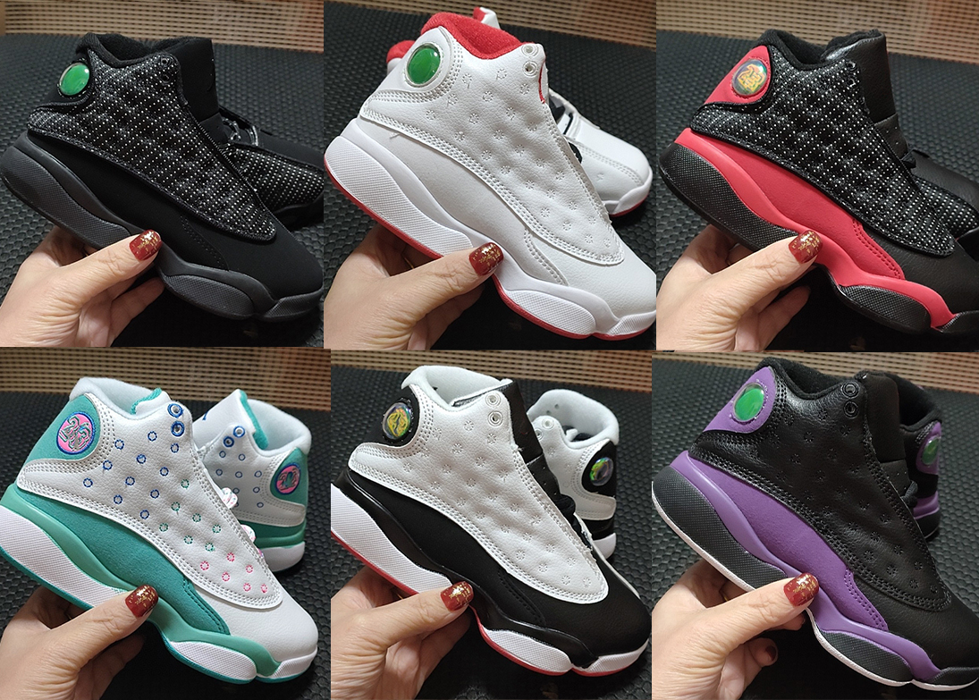 Online Sale Children 13s basketball shoes Boy Girls 13s sneakers lucky green flint bred black cat purple sports outdoor trainers size 28-35, Color 5
Online Sale Children 13s basketball shoes Boy Girls 13s sneakers lucky green flint bred black cat purple sports outdoor trainers size 28-35, Color 5