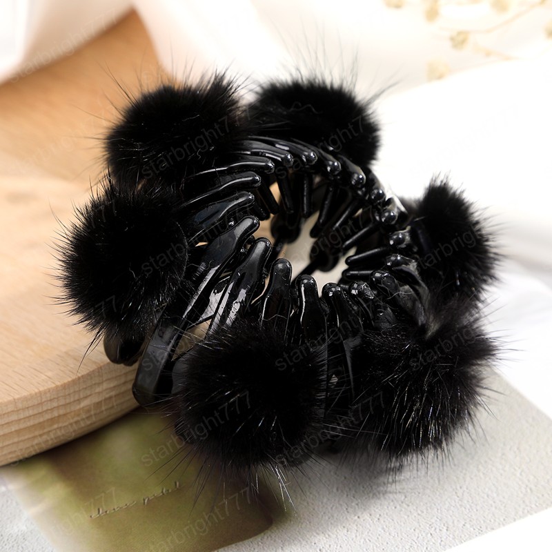 Bird Nest Hair Claw Fashion Ponytail Clip Hair Barrettes Women Fur Ball Decoration Headwear Hair Accessories