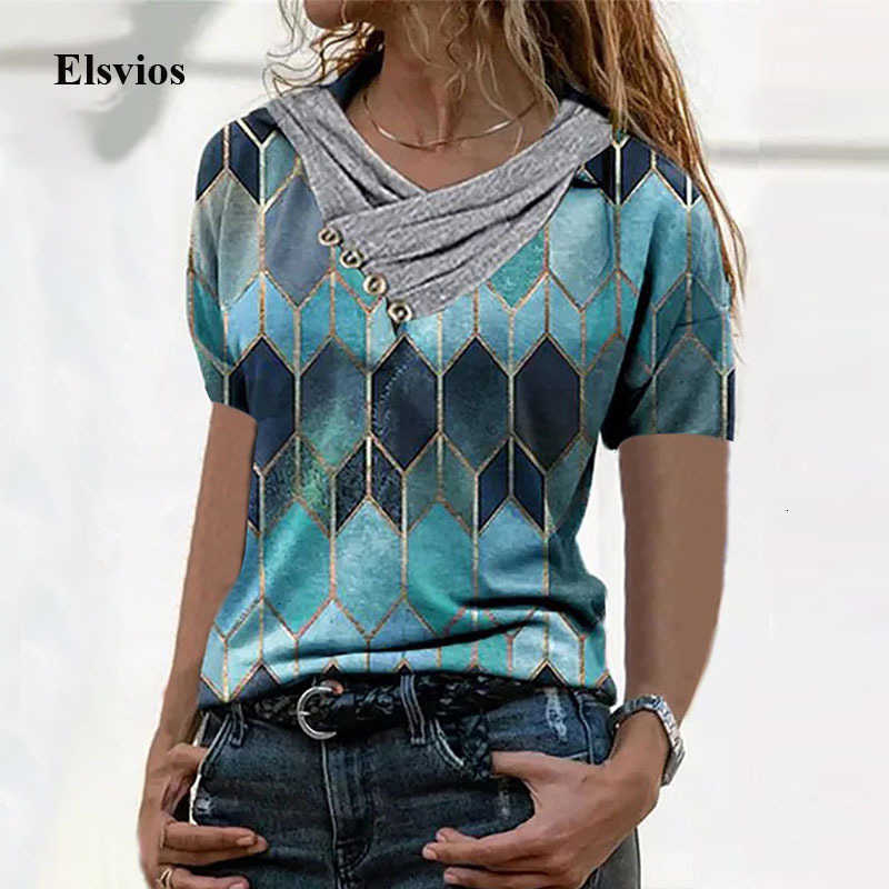 Women's T-Shirt Summer Casual Women Loose T Shirt Fashion Retro Rhombus Print Plus Size Pullover Tops Sexy Button V Neck Shor RG0H, White
Women's T-Shirt Summer Casual Women Loose T Shirt Fashion Retro Rhombus Print Plus Size Pullover Tops Sexy Button V Neck Shor RG0H, White
