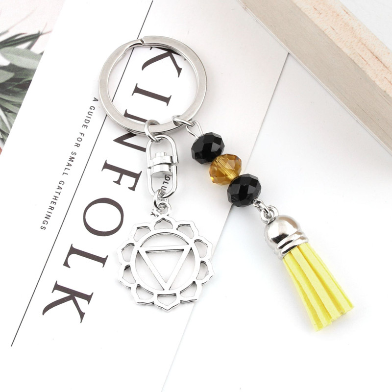 New Seven Chakra Yoga Energy Fitness Keychain Metal Lotus Tassel Keychains Men Car Women Bag Pendant Keyring Jewelry Gift
New Seven Chakra Yoga Energy Fitness Keychain Metal Lotus Tassel Keychains Men Car Women Bag Pendant Keyring Jewelry Gift