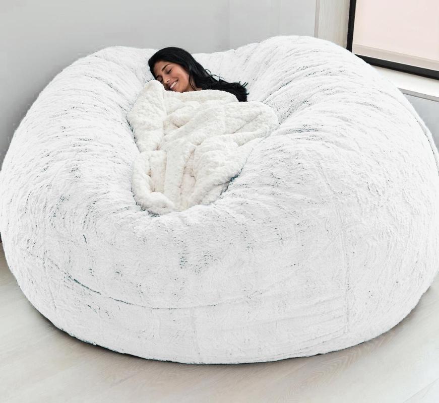 Fur Cover Machine Washable Big Size Furry Of Camp Furniture Bean Bag Chair