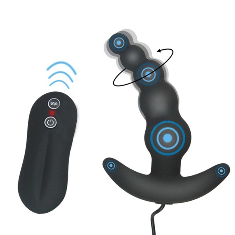 10 Speeds Anal Beads Butt Plug Vibrator Male Masturbation G Spot Prostate Massager Remote Anal Plug Vibrator Sex Toys For Women 210408