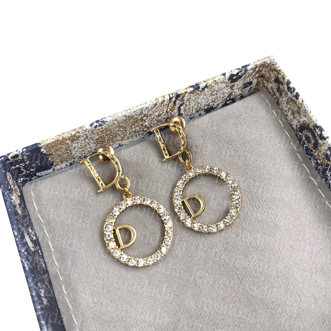 Party Charm Stud Shiny Rhinestone Designer Earrings Engagement Wedding Elegant Studs Women Luxury Letters Studs
