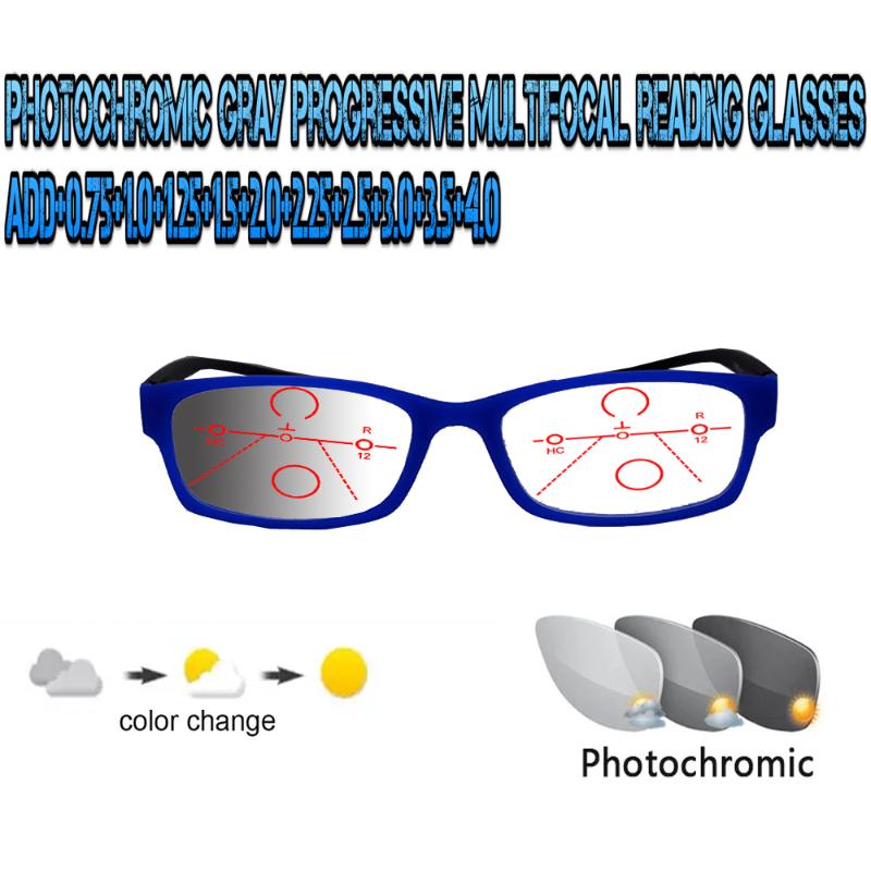 Sunglasses Pochromic Gray Progressive Multifocal Reading Glasses Men Woem Ultralight Blu Frame+1.0 +1.5 +1.75 +2.0 +2.5 +3 +3.5 +4
Sunglasses Pochromic Gray Progressive Multifocal Reading Glasses Men Woem Ultralight Blu Frame+1.0 +1.5 +1.75 +2.0 +2.5 +3 +3.5 +4