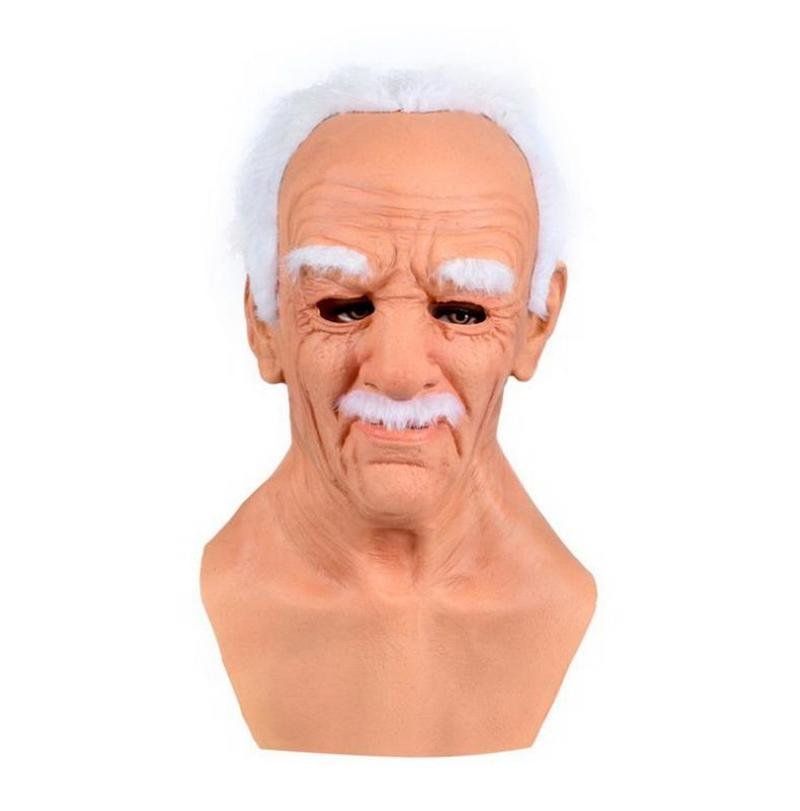 Old Man Mask Halloween Creepy Wrinkle Face Mask Halloween Costume Realistic Latex Masquerade Carnival Men Face245C6225931265H