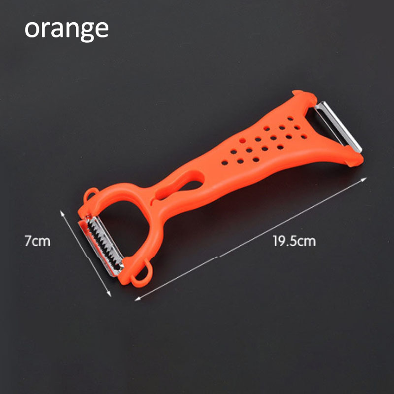 1Pcs Plastic Handle Stainless Steel Blade Double Head Multifunctional Fruit Slicer Vegetables Peeler Cutter Kitchen Tools