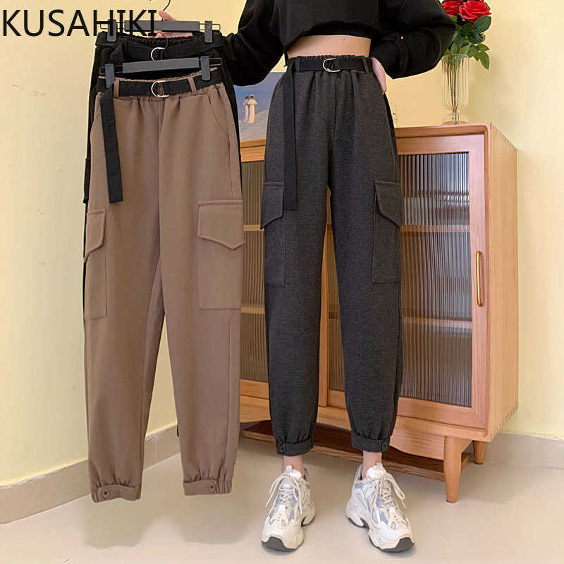 KUSAHIKI Harem Cargo Pants Belt High Waist Women Trousers Spring Causal Pockets Safari Style Pants Mujer 6E596 210602, Black
KUSAHIKI Harem Cargo Pants Belt High Waist Women Trousers Spring Causal Pockets Safari Style Pants Mujer 6E596 210602, Black
