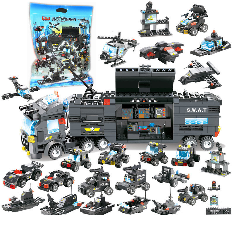8Pcs/lot Robot Aircraft Car City Armed Police SWAT Truck Building Blocks Sets Brinquedos Playmobil Bricks Educational Kids Toys 1008 1020
8Pcs/lot Robot Aircraft Car City Armed Police SWAT Truck Building Blocks Sets Brinquedos Playmobil Bricks Educational Kids Toys 1008 1020