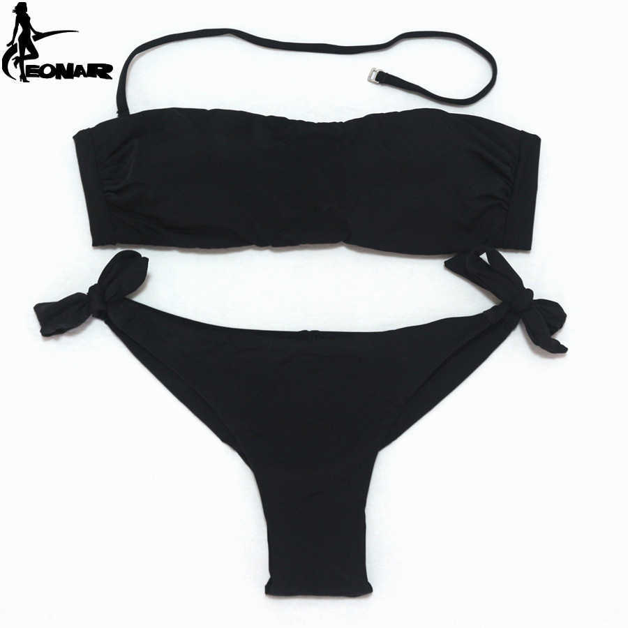 EONAR Bikini Solid Women Swimsuit Brazilian Cut Bottom Set Push Up Swimwear Femme Bathing Suits Sport Beach Wear 210625