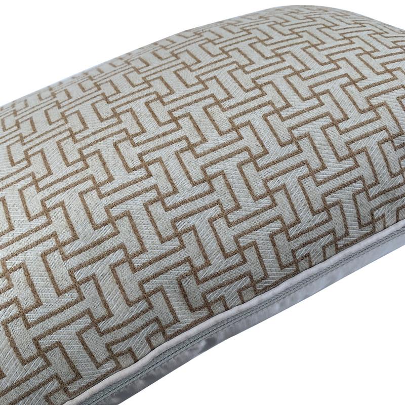 Fashion Classical Geometric Beige Woven Maze Pipping Home Decor Lumbar Pillows Soft Waist Designer Cushion Cover 30x50cm CushionD4574105