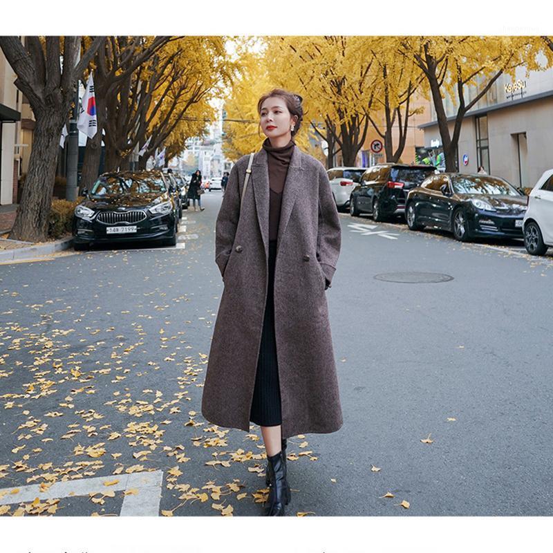 Women' Wool & Blends Herringbone Pattern Woolen Coat Mid-length 2021 Loose T126, Coffee color
Women' Wool & Blends Herringbone Pattern Woolen Coat Mid-length 2021 Loose T126, Coffee color