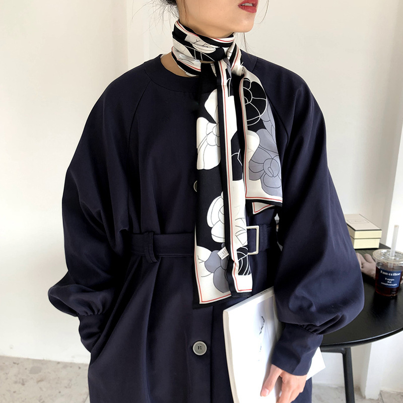 Camellia Print 100% Silk Ring Scarf Narrow Long Women Fashon Neckerchief Necktie Headband Hairband Bag Hat Scarfs 150*15cm
Camellia Print 100% Silk Ring Scarf Narrow Long Women Fashon Neckerchief Necktie Headband Hairband Bag Hat Scarfs 150*15cm