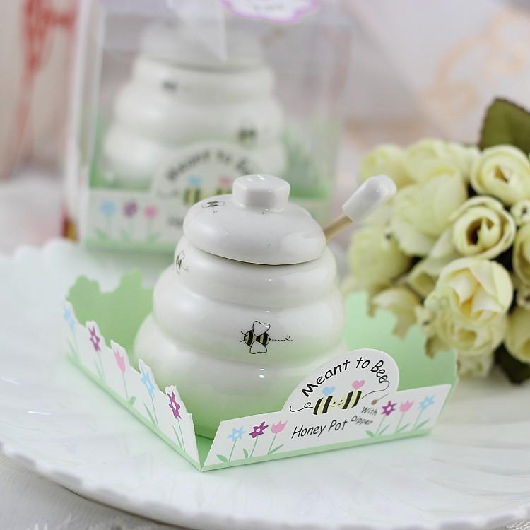 2021 100 pcs Ceramic Meant to Bee Honey Jar Honey Pot Wedding favors / Baby shower favors
