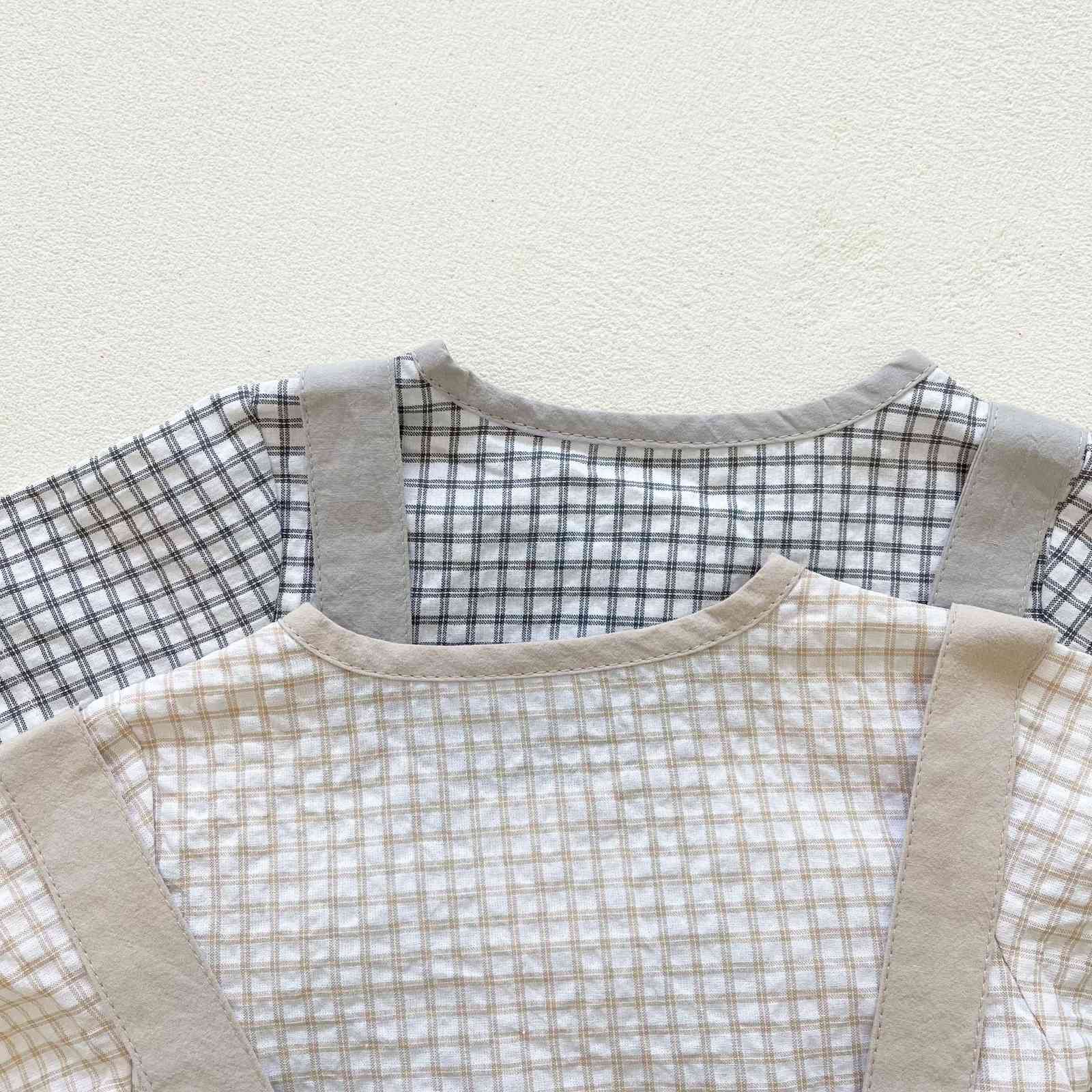 Baby summer short-sleeved shirt + overalls set baby boy clothes girl 210515