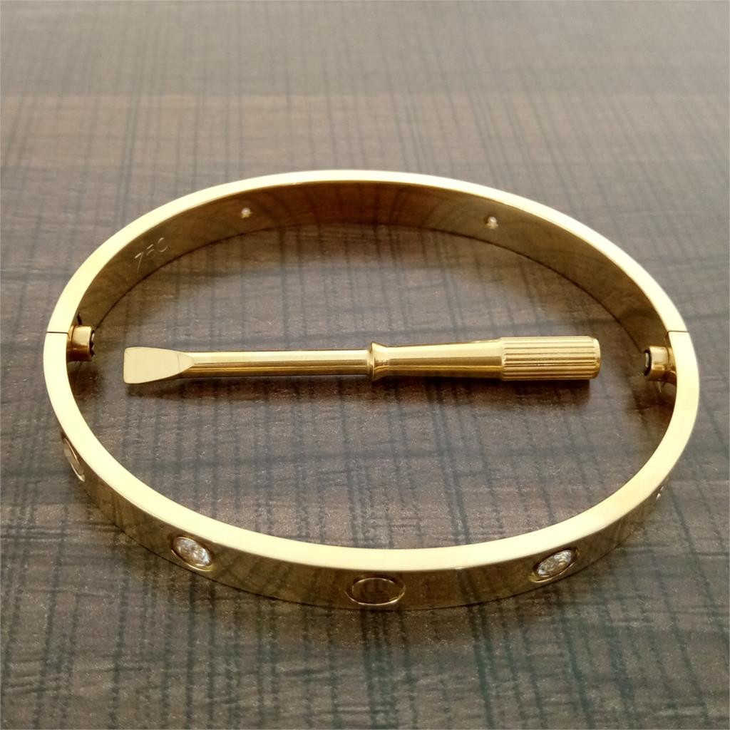 Brand screw Bangles Titanium steel Luxury cz stone screwdriver carter bracelets for women men Cuff
Brand screw Bangles Titanium steel Luxury cz stone screwdriver carter bracelets for women men Cuff
