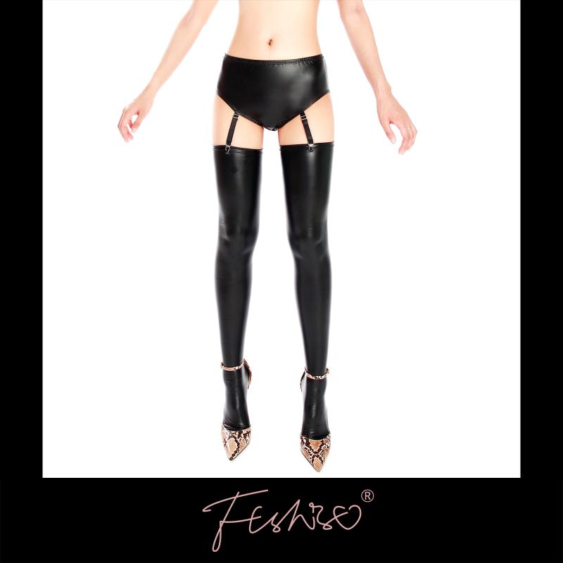 Women's Panties Ftshist Wet Look Briefs High Waist Matte Black PU Leather Fit Garter Socks Faux Crossdress Lingerie
Women's Panties Ftshist Wet Look Briefs High Waist Matte Black PU Leather Fit Garter Socks Faux Crossdress Lingerie
