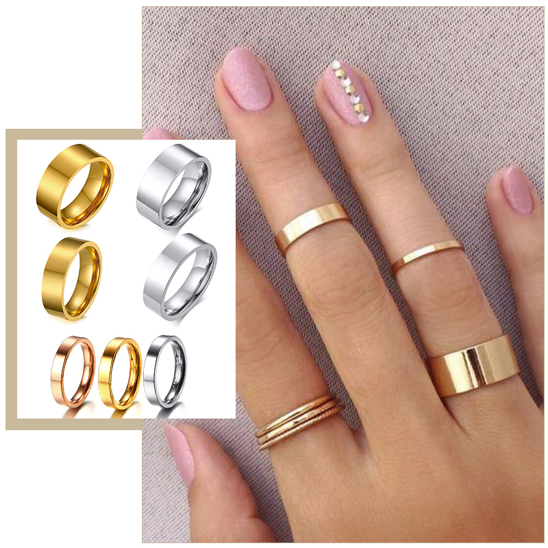 Women's Simple Minimalist Wedding Bands Rings 2/4/6/8 mm Wide Stainless Steel Party Birthday Gifts for Her Finger Jewelry
Women's Simple Minimalist Wedding Bands Rings 2/4/6/8 mm Wide Stainless Steel Party Birthday Gifts for Her Finger Jewelry