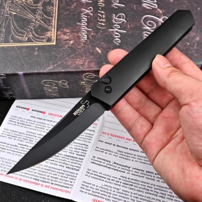 Boker Plus/ProTech AUTO Tactical Folding Knife 3.5" 154CM Black Blade Aluminum Handles Single action Outdoor Hunting Camping Survival Knives EDC Tools
Boker Plus/ProTech AUTO Tactical Folding Knife 3.5" 154CM Black Blade Aluminum Handles Single action Outdoor Hunting Camping Survival Knives EDC Tools