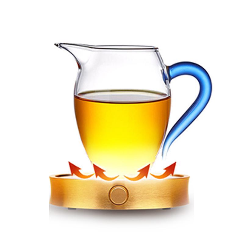 Cups Saucers Thickened Glass Fair Cup Heat-resistant Tea Separator Colour Belt Handle Haikungfu Ceremony Set Accessories