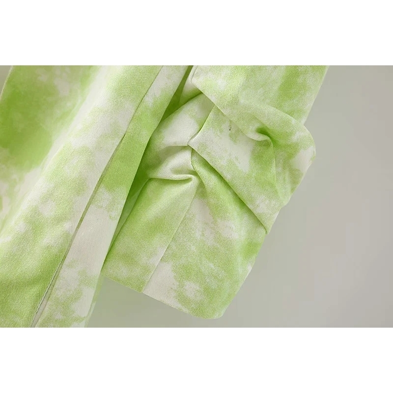 vintage female long suits autumn tiedyed green women jackets boho causal loose girls jacket 210430