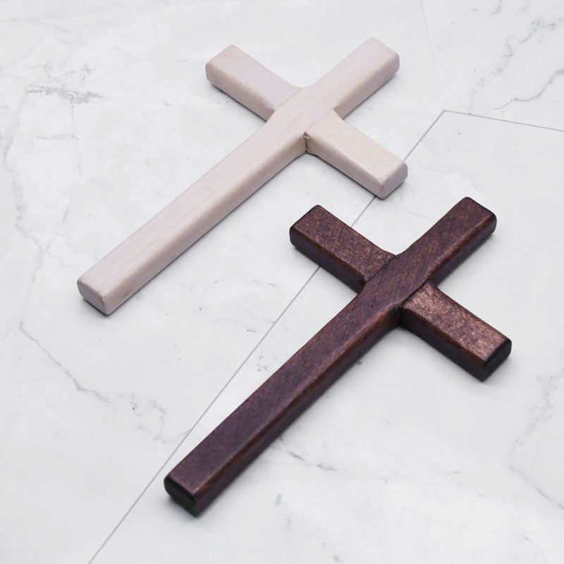 2 Hand-made wooden crucifix Jesus Christ ornaments Religious charm Hanger making