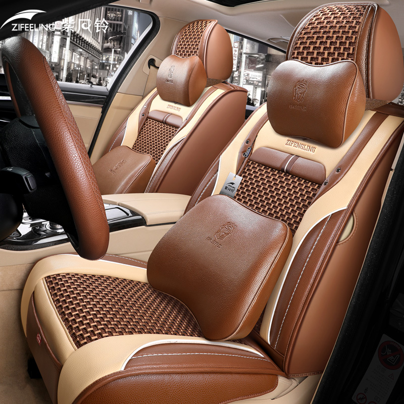 Car Accessory Seat Cover For Sedan SUV Durable High Quality Leather Universal Five Seats Set Cushion Including Front and Rear Cove